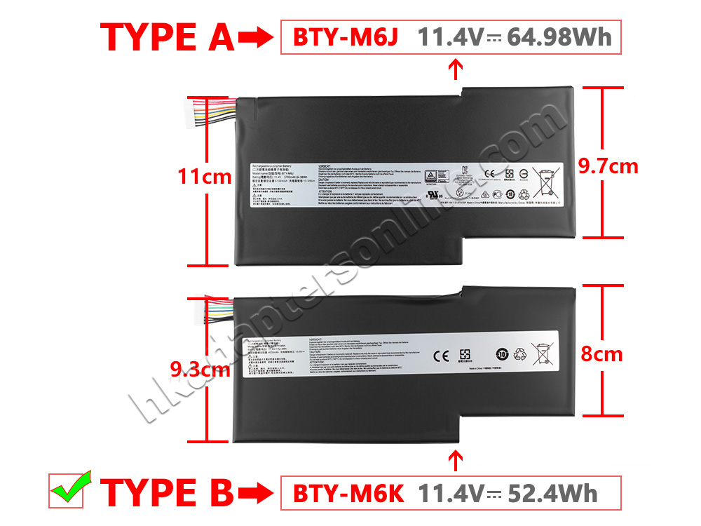 4600mAh 52.4Wh 3芯 MSI GF63 Thin 9SCR-433 電池