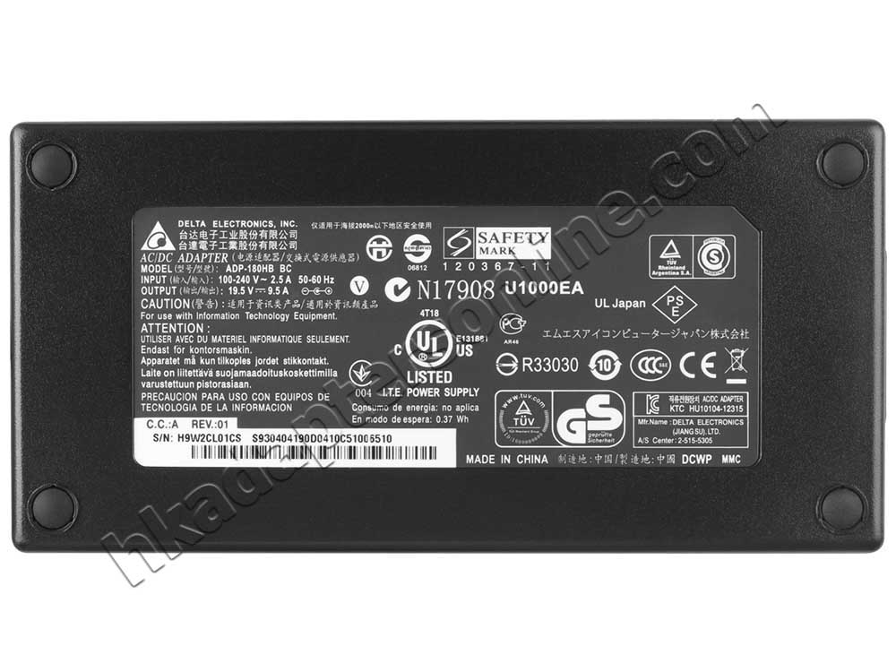 原裝 180W Slim Medion Erazer X7827 (MS-1763) Charger 充電器 電源 + 電源線