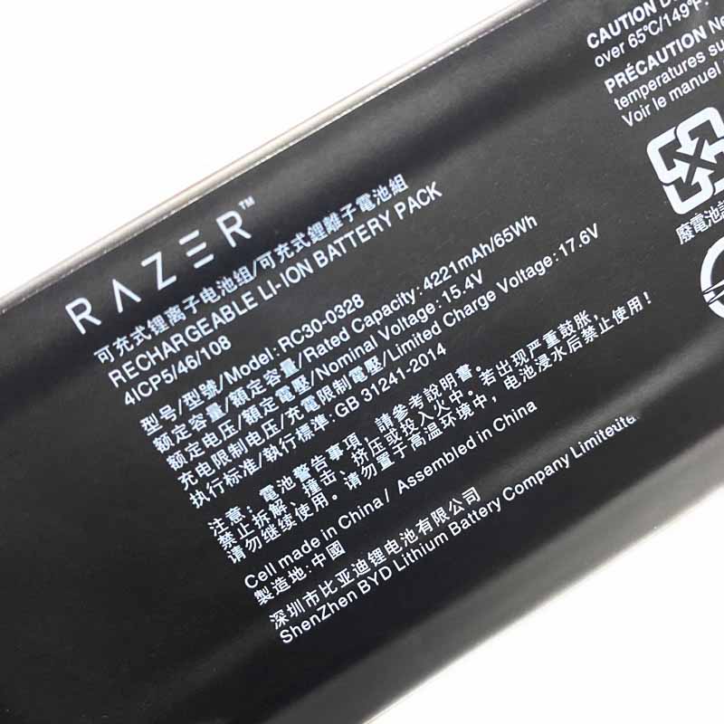 4221mAh 65Wh 4芯 Razer Blade 15 RZ09-03286W22-R3W1 電池